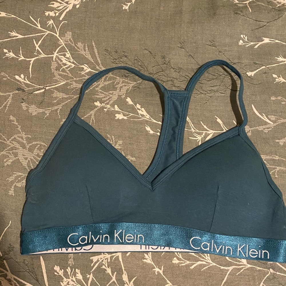 Calvin Klein teal sports bra